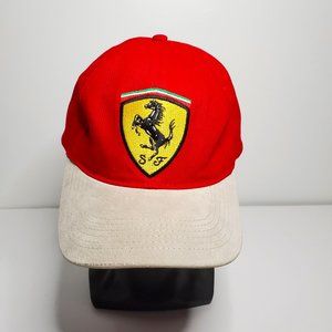 Mint Official Ferrari Cap Licensed Product Red with Tan Velour Visor 1999